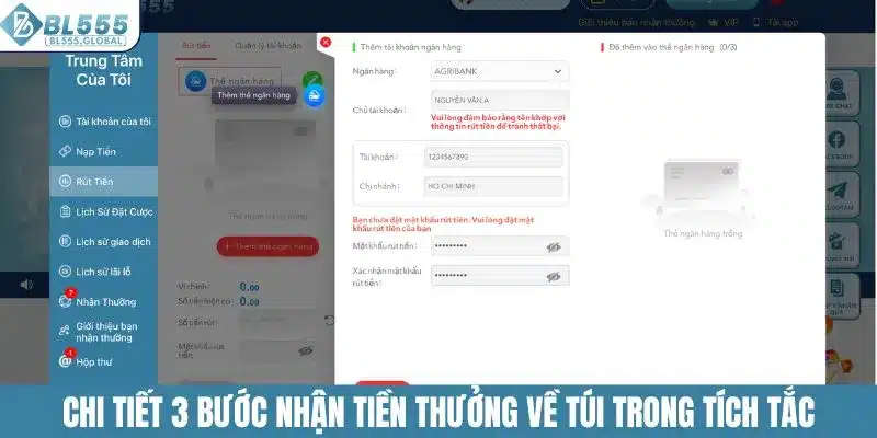 Chi tiết 3 bước nhận tiền thưởng về túi trong tích tắc
