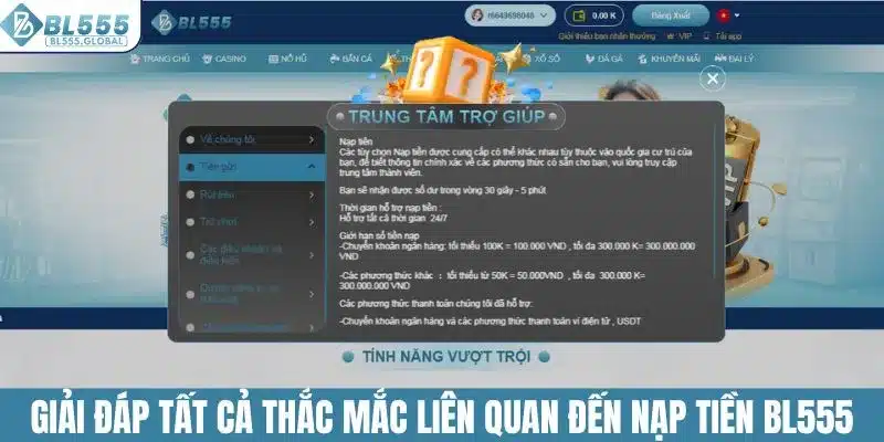 Giải đáp tất cả thắc mắc liên quan đến nạp tiền BL555