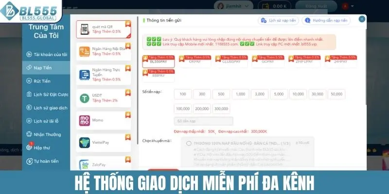 Hệ thống giao dịch miễn phí đa kênh