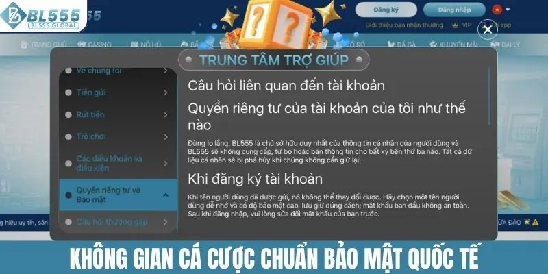 Không gian cá cược chuẩn bảo mật quốc tế