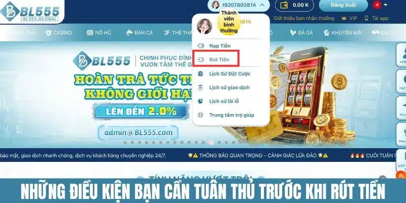 Những điều kiện bạn cần tuân thủ trước khi rút tiền BL555