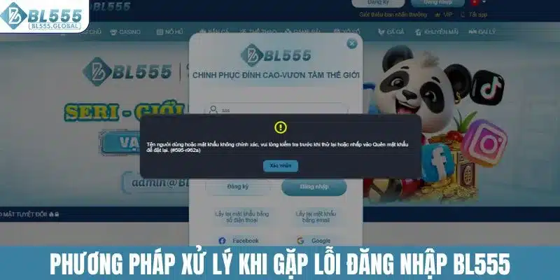 Phương pháp xử lý khi gặp lỗi đăng nhập BL555